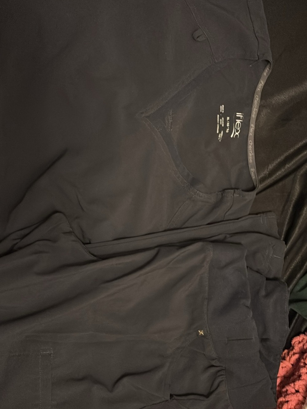 Cherokee Black Women's Scrub Top and Pants Set